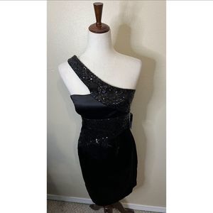 NWT Bisou Bisou Black Bodycon Sequin Dress Size 6
